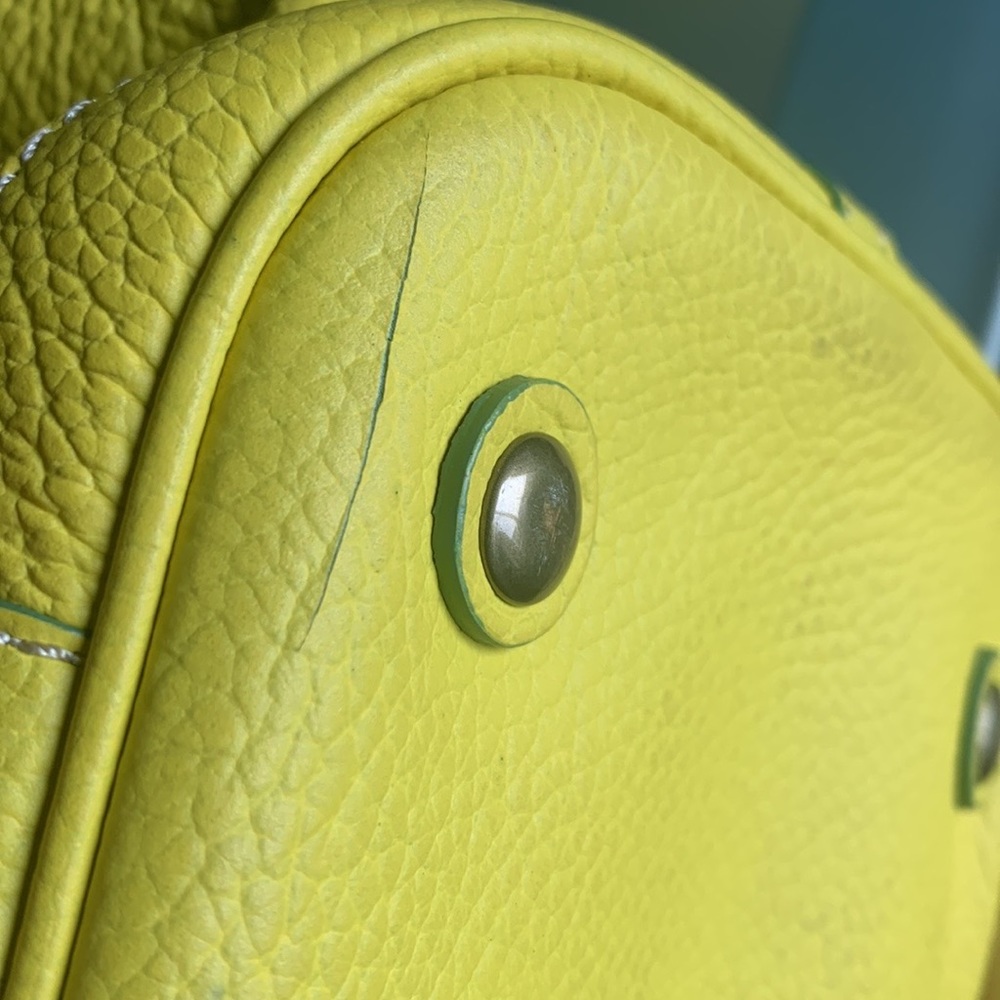 Borge Garveri J Crew yellow pebbled leather tote handbag - Picture 6 of 13